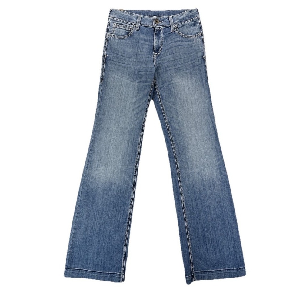 Ariat Trouser Chelsey Wide Leg Jeans Womens 28L Stretch Western Y2K Boho Rodeo - Picture 2 of 13